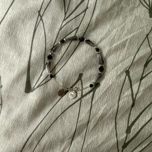 Alex and Ani Silver and Black Beaded Bracelet